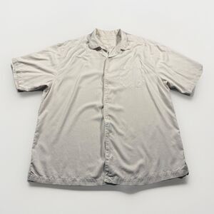 Tommy Bahama Silk Shirt Men’s 2XT Tall Beige Short Sleeve Beach Tropical Summer